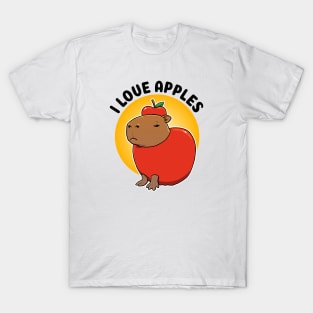 I love apples Capybara T-Shirt